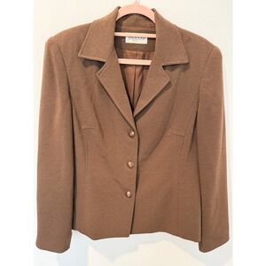 Vintage 90s Gianni Brown Textured Three Button Blazer Jacket